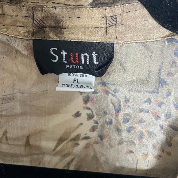 Leopard Frame Colorblock Cat Cheetah Jaguar Patchwork Boho Artsy Button Blouse - Picture 4 of 5